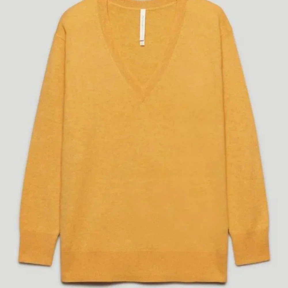Aritzia The Group Babaton V-neck Sweater In Sumac Yellow